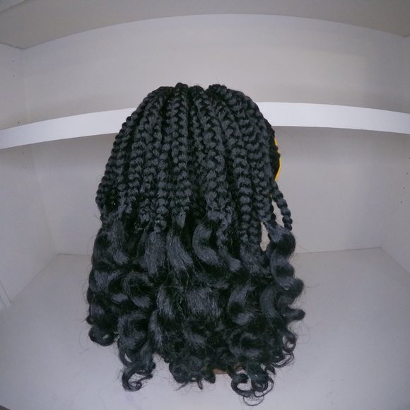 Headband Wig Goddess Box Braid Curly End Ponytail Wigs Updo Wigs for Black Women - Picture 7 of 8